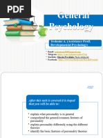 General Psychology Chapter Six Personality Leture Note.