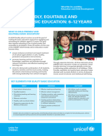 Child-Friendly, Equitable and Quality Basic Education 6-12 Years