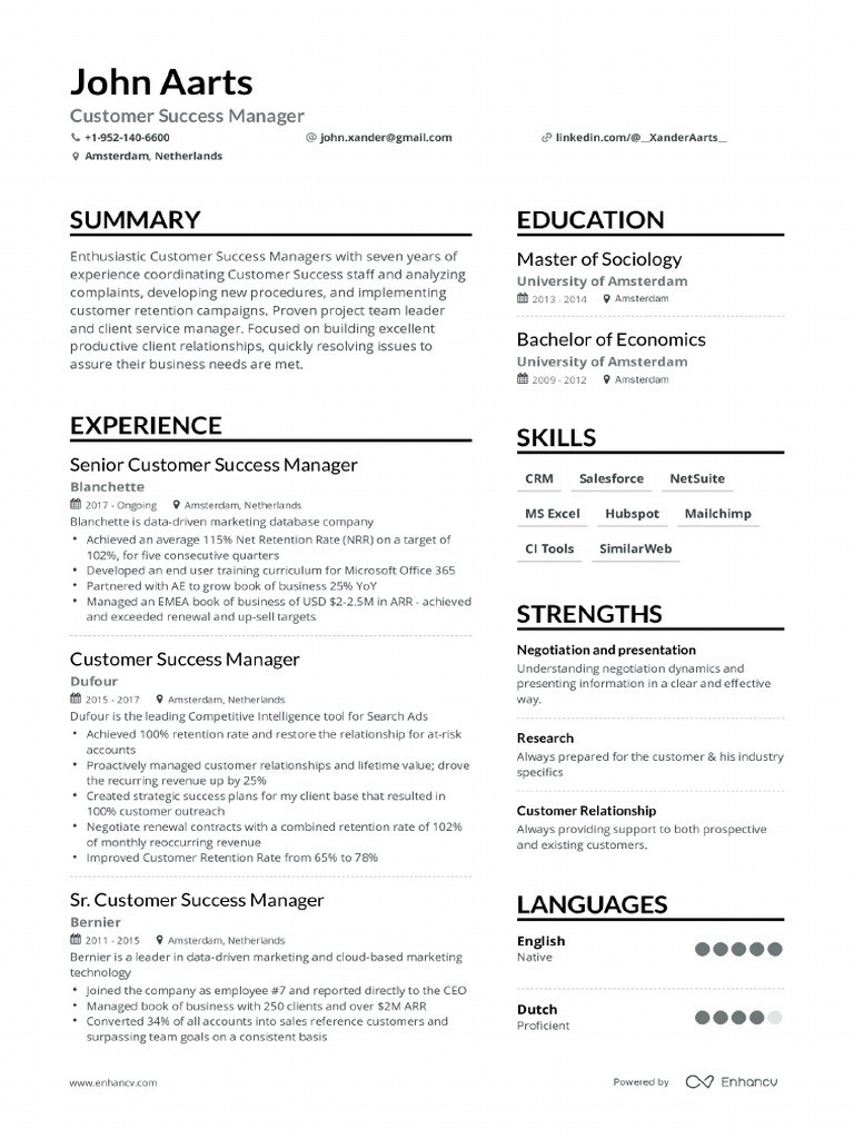 Simple Double Column Resume Template Aecca5d139 | PDF