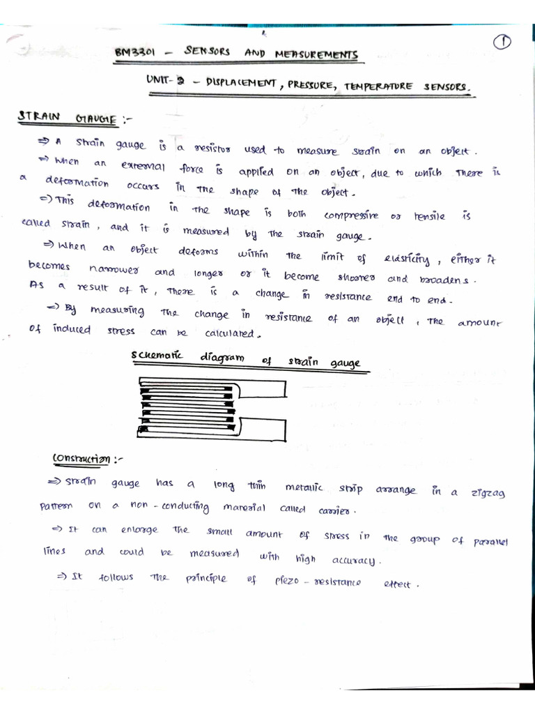 Strain Gauge & LVDT Que | PDF