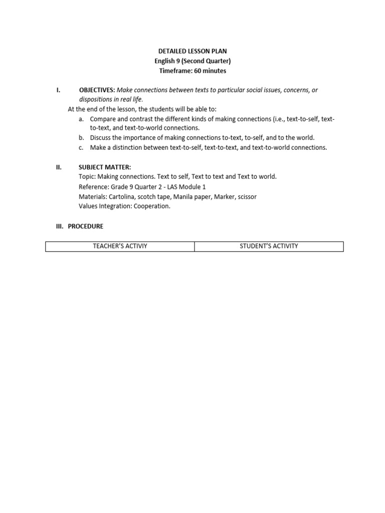 Group 5 Lesson Plan Pdf Experience Understanding