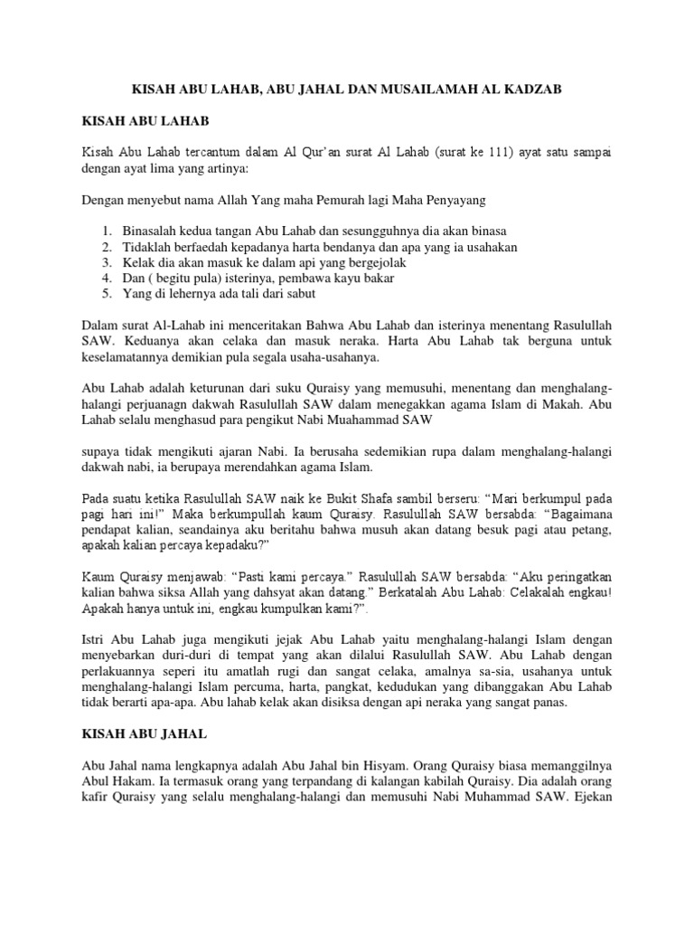 Kisah Abu Lahab Pdf