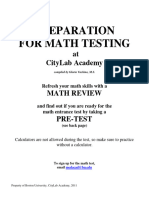 Math Review Booklet With Pre Test