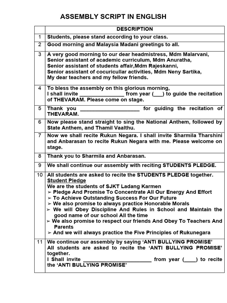 Assembly Script in English | PDF
