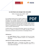 Agenda Preliminar - Webinar La Ruta Hacia Una Energía Más Renovable