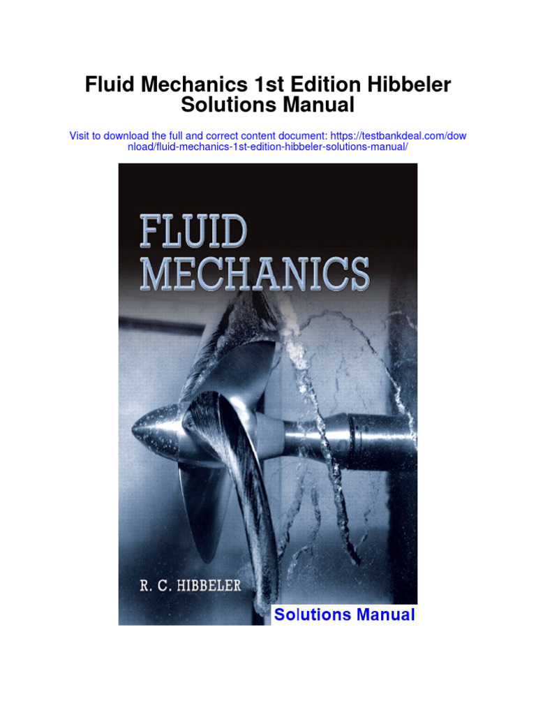 Fluid Mechanics 1st Edition Hibbeler Solutions Manual PDF