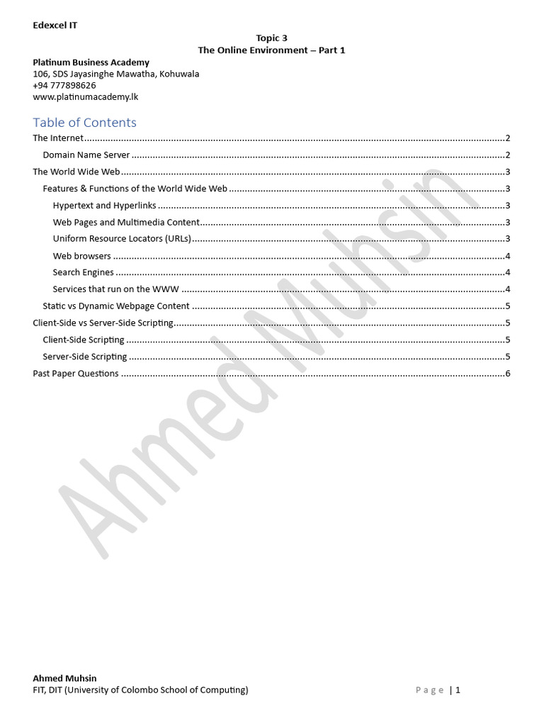 Understanding the Online Environment | PDF | Dynamic Web Page | World ...