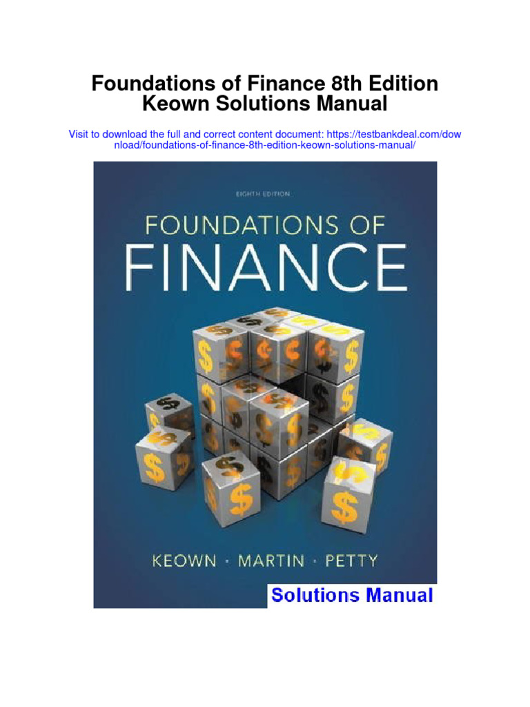 Foundations of Finance 8th Edition Keown Solutions Manual PDF Bonds