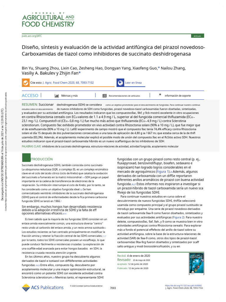 Design, Synthesis, and Evaluation of The Antifungal Activity of Novel | PDF