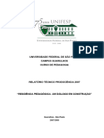 Relatório Técnico Prodocência Unifesp 2008