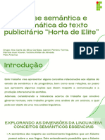 Análise Semântica e Pragmática Do Texto Publicitário "Horta de Elite"