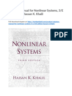 Solution Manual For Nonlinear Systems 3 e 3rd Edition Hassan K Khalil
