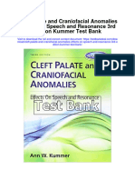 Cleft Palate and Craniofacial Anomalies Effects On Speech and Resonance 3rd Edition Kummer Test Bank