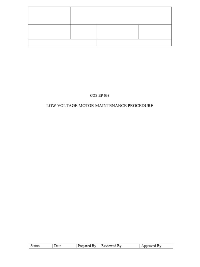 Low Voltage Motor Maintenance Guide | PDF