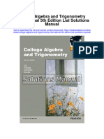 College Algebra and Trigonometry International 5th Edition Lial Solutions Manual