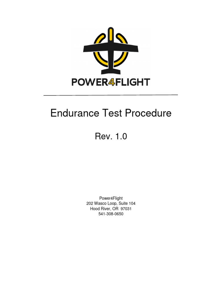 Endurance Test Procedure Rev 1.0 PDF Reliability Engineering Engines