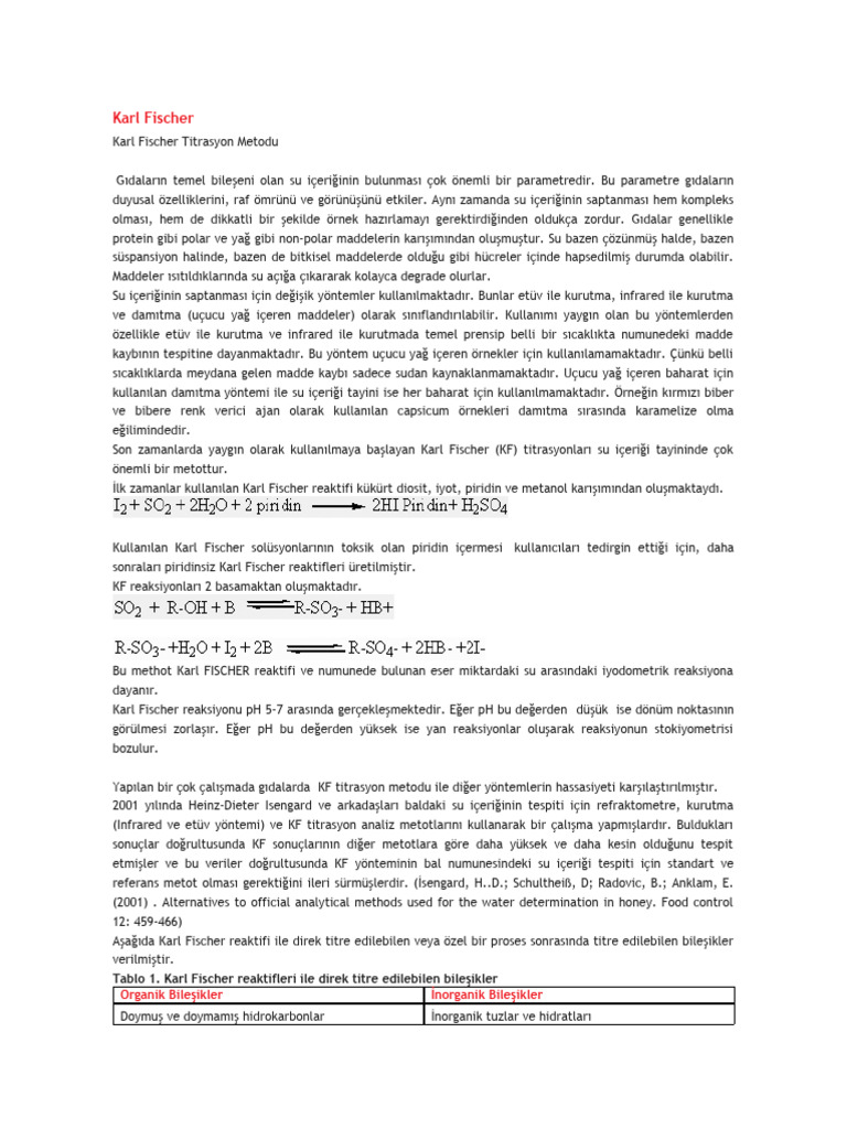 Karl Fischer Titration MethodsKimyaevi PDF