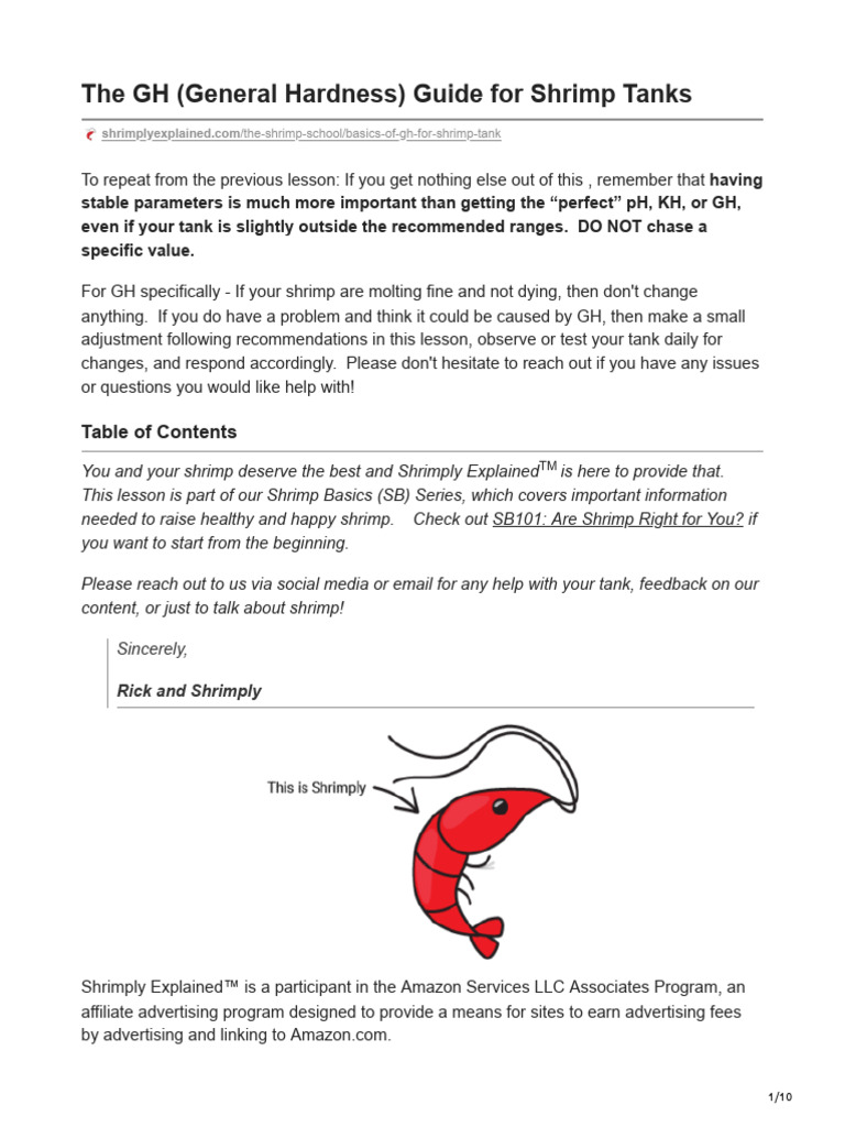 The GH General Hardness Guide For Shrimp Tanks | PDF | Purified Water ...