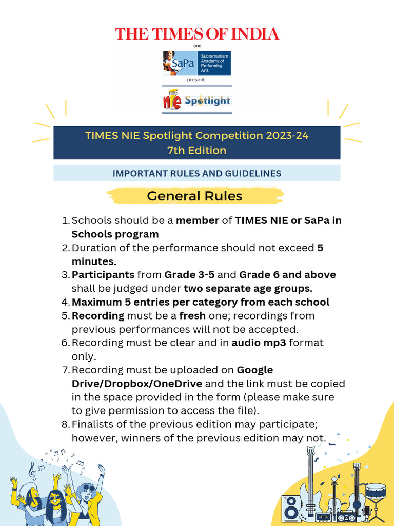 Spotlight Rules and Guidelines 2023 24 PDF Sound Entertainment