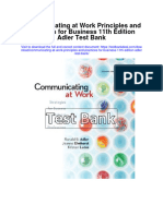 Communicating at Work Principles and Practices For Business 11th Edition Adler Test Bank