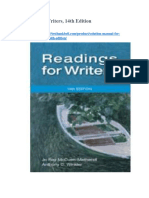 Solution Manual For Readings For Writers 14th Edition
