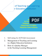 Management of Teaching and Learning in a Higher Education Institution, Dr Thiri Aung