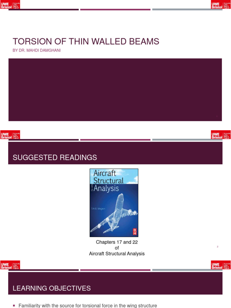 Torsion Analysis of Thin-Walled Beams | PDF | Shear Stress | Beam ...