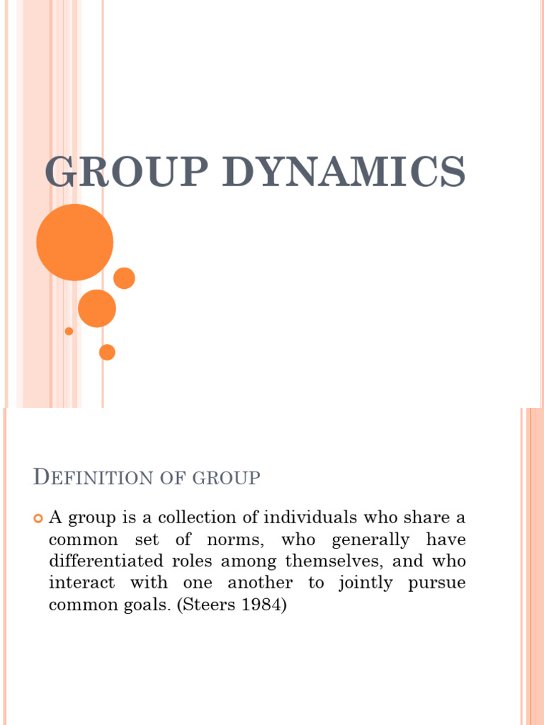 Group Dynamics Mba PDF Group Cohesiveness Goal