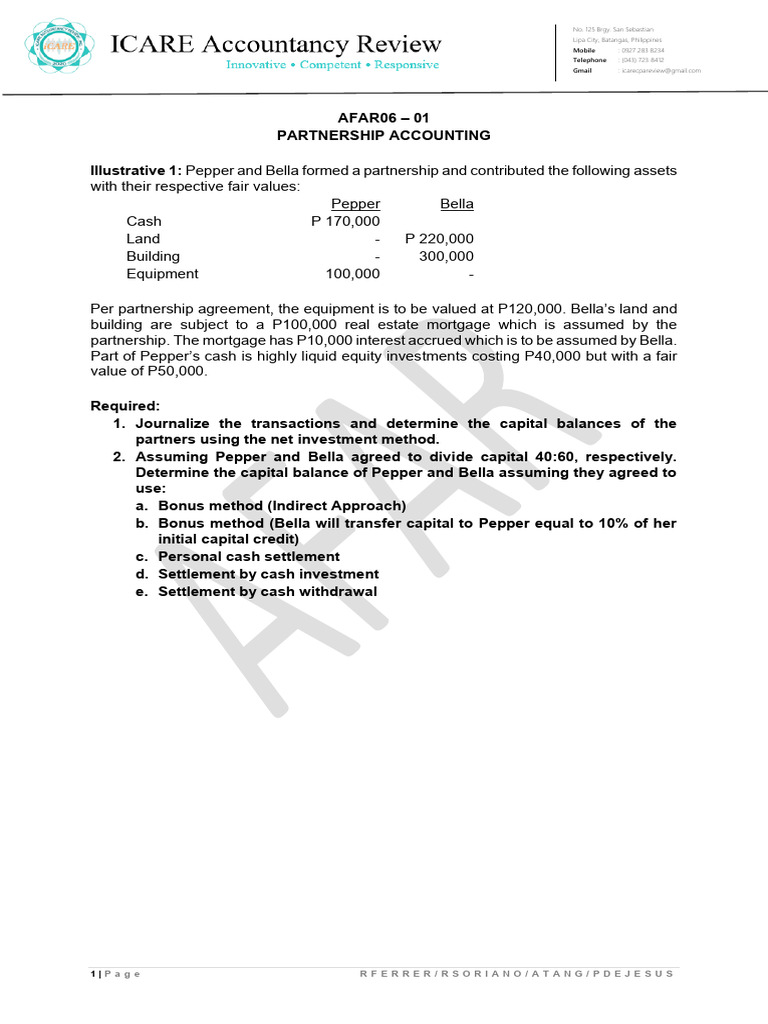 Partnership Accounting and Capital Balances | PDF | Balance Sheet ...