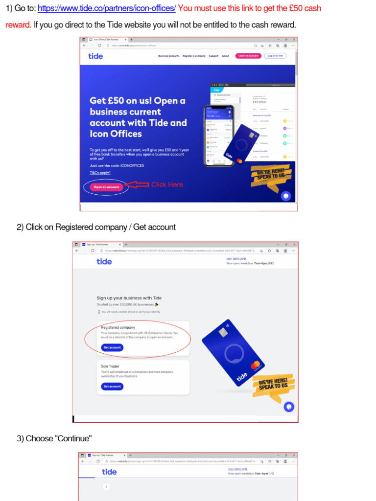 Opening a Tide Personal Account Guide | PDF | Information Technology ...
