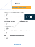 Modal Verbs Multiple Choice Exercise