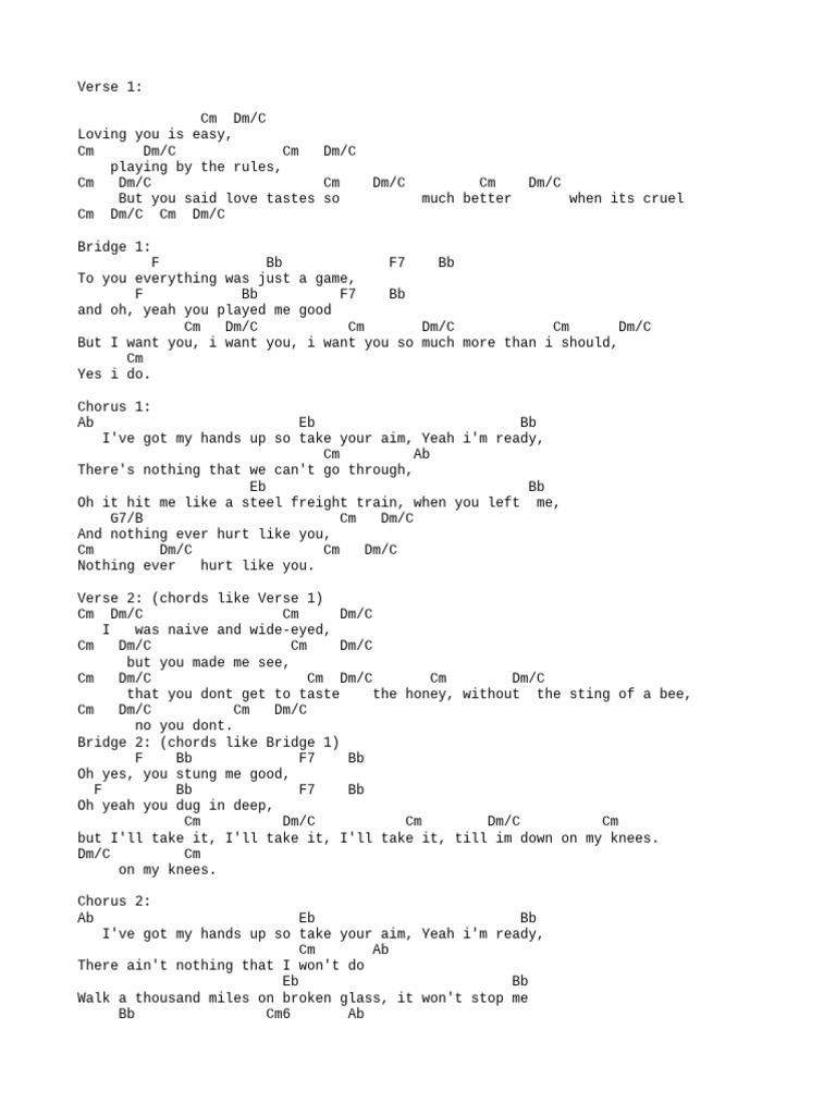 Nothing Ever Hurts Like You | PDF | Song Structure | Elements Of Music