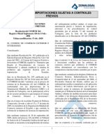 54 Regimenes de Importaciones Sujetas A Controles Previos