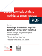 URGENCIAS POR CONTACTO, PICADURA O MORDEDURA DE ANIMALES VENENOSOS, Santiago Nogué Et Al, Barcelona