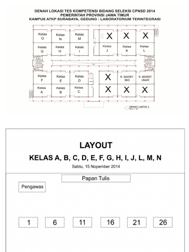 Layout Denah Kelas Jadwal Wawancara Pdf
