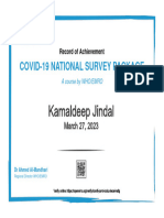 EMRO COVID 19 National Survey Package RecordOfAchievement