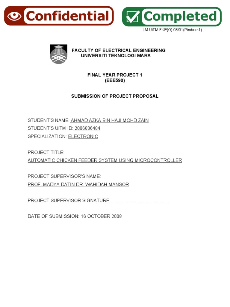 Example Of Final Year Project Proposal Uitm malaycass
