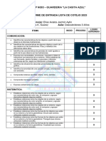 Evaluación de La Lista de Cotejo ''Jazmin''