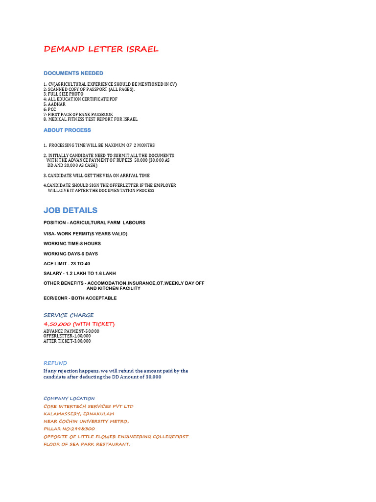 Israel Agricultural Job Offer Process | PDF