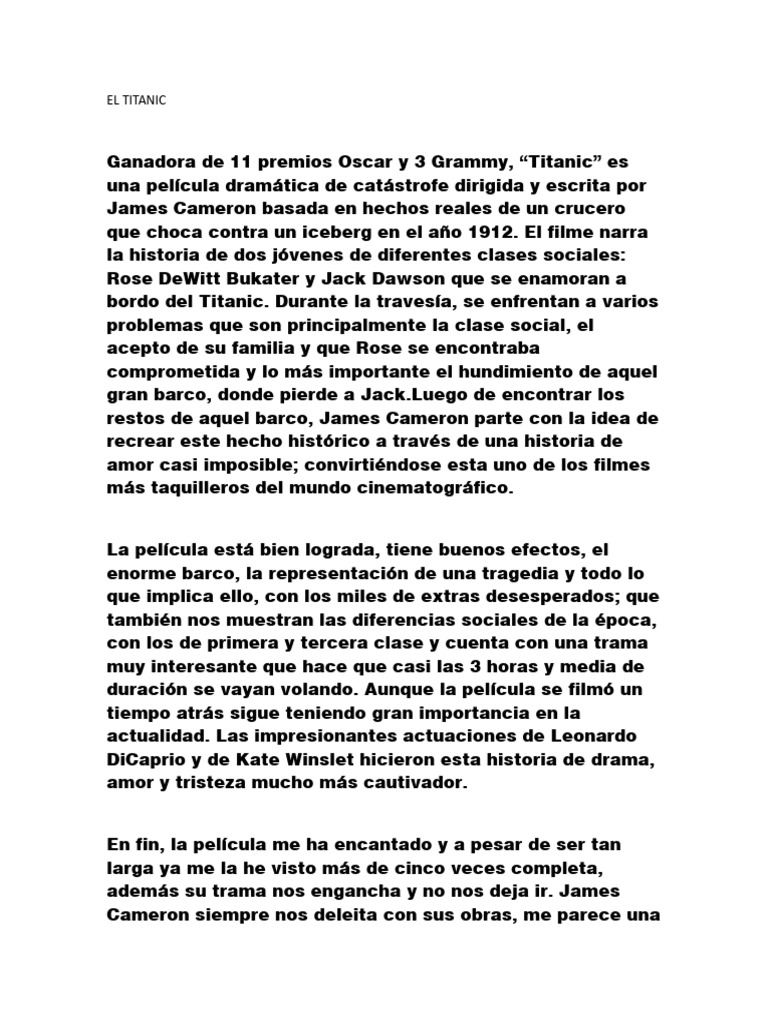El Titanic | PDF | Viajes y turismo | Libros para adolescentes