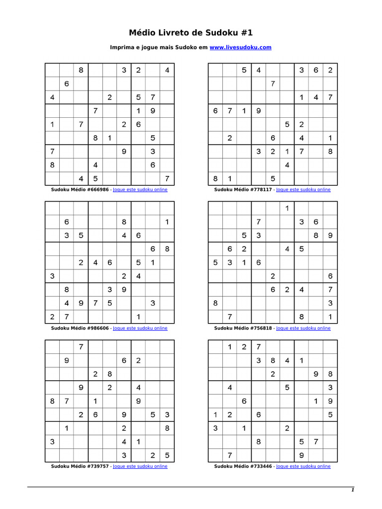 Sudoku Médio | PDF