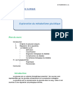 EXPLORATION DU METABOLISME DES GLUCIDES