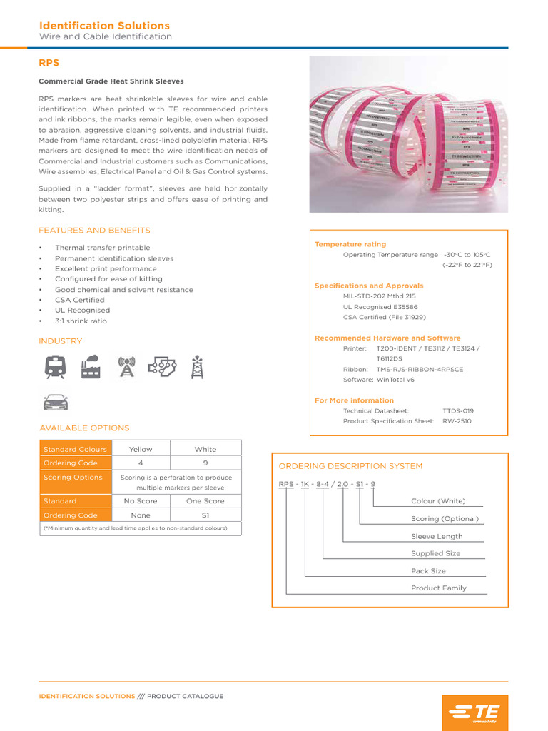 Ficha Técnica - RPS Tyco Electronics | PDF | Physical Sciences ...