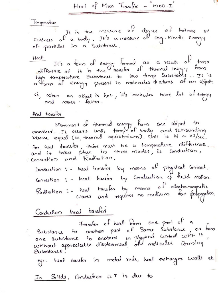 HMT Mod 1 Note | PDF