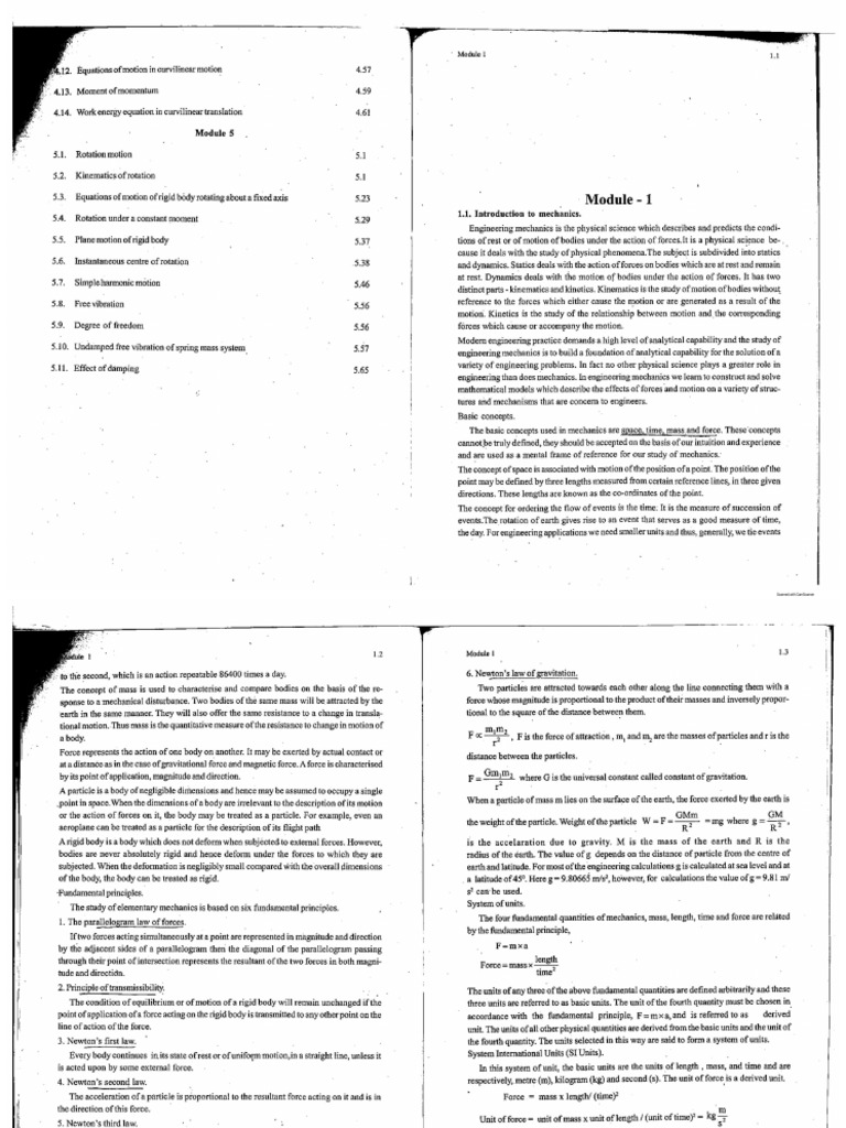 Mechanics Benjamin Text Part 1 | PDF