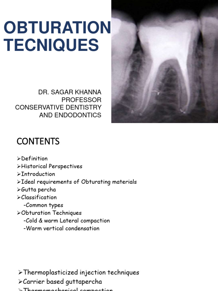 Obturating Techniques in Endodontics | PDF | Antimicrobial | Chemical ...