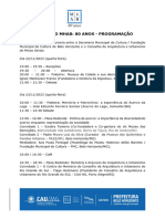 Programação Do Seminário 80 Anos MHAB