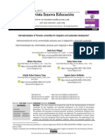 Revista Innova Educación: Internacionalización de Las Universidades Peruanas para La Integración y Desarrollo Sostenible