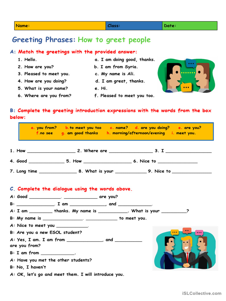 Greeting Phrases for Conversations | PDF