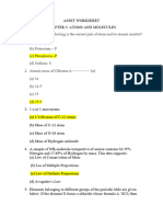 ASSET Questions Atoms and Molecules